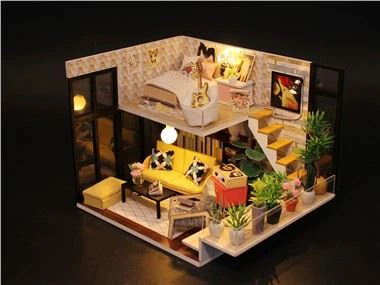 Model Rumah Anak Patung Miniatur Perabot Kayu Untuk Sekolah Hobi