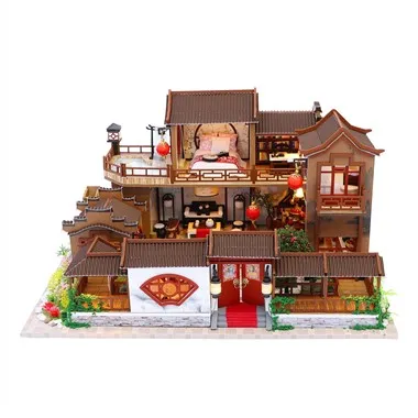 Hongda Produk Harga Terendah Kids Doll House Set Kraf Mini Rumah Kecil Comel